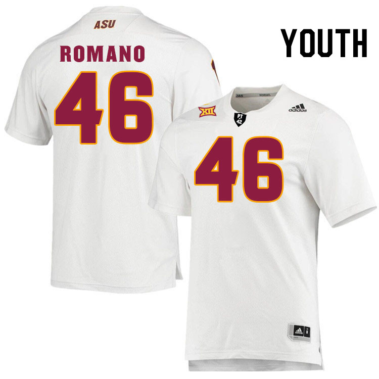 Youth #46 Tommy Romano Arizona State Sun Devils College Football Jerseys Stitched-White